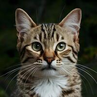 ai generiert intim Porträt erfasst Katzen Schnurrhaare, Augen, und Sanft Pelz zum Sozial Medien Post Größe foto