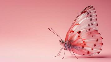 ai generiert ein süß Schmetterling auf ein Pastell- Hintergrund foto