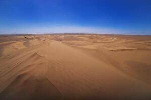 ein Panorama- Sand Düne von Sahara Wüste beim mhamid el Abonnieren im Marokko breit Schuss foto