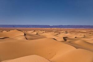 ein Sand Düne von Sahara Wüste beim mhamid el Abonnieren im Marokko foto