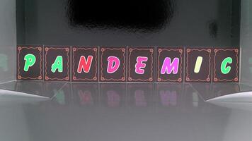 Pandemie zusammengesetzt mit farbig Karton Briefe foto