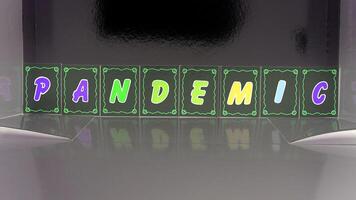 Pandemie zusammengesetzt mit farbig Karton Briefe foto