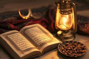 Foto islamisch Neu Jahr Koran Buch mit Termine