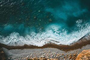 Foto Vertikale Overhead Schuss von ein wellig Meer