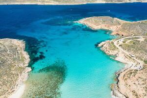 Antenne Drohne Foto - - das berühmt Blau Lagune im das Mittelmeer Meer. comino Insel, Malta.