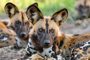 afrikanisch wild Hunde foto
