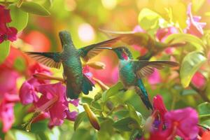 Kolibri Fütterung im Farbe foto