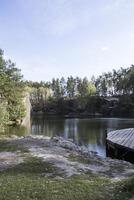 See im das Schlucht. friedlich Ort. foto