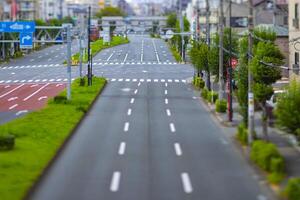 ein leeren Miniatur städtisch Straße im Tokyo foto