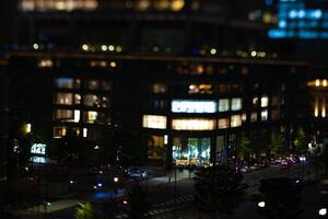 ein Nacht Miniatur Stadtbild im marunouchi Tokyo Kippverschiebung foto