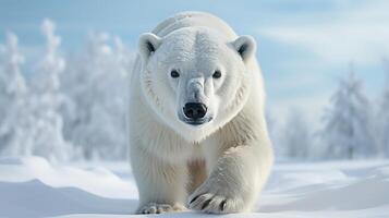 Weiß Bär groß Säugetier Winter Wald Natur Tierwelt foto