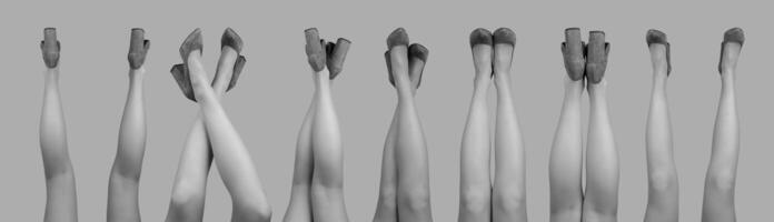 Frauen Beine hoch, tragen hochhackig Schuhe einstellen foto