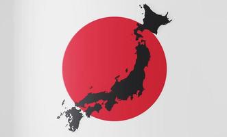 Mock-up-Karte Japan 3D-Karte realistisch.3D-Rendering foto