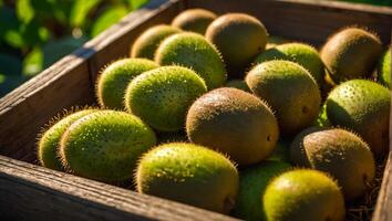 reif Kiwi von das Garten Ernte foto