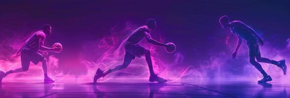 ai generiert Basketball Spieler Spieler im Aktion. Basketball Konzept foto