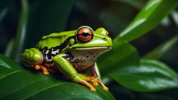 tropisch schön Baum Frosch Urwald foto