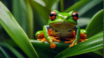 tropisch schön Baum Frosch Urwald foto