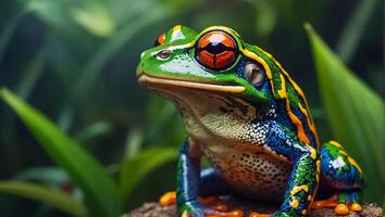 schön tropisch Frosch im Natur Urwald foto