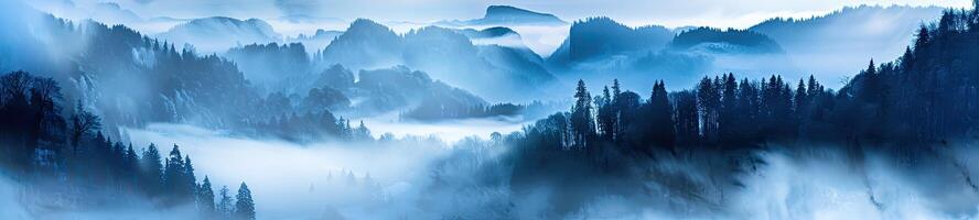 Berg Nebel Landschaft Aussicht foto