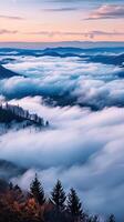 Berg Nebel Landschaft Aussicht foto