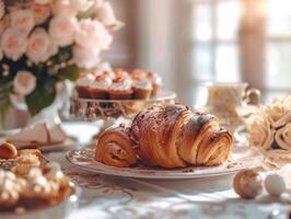 Luxus Bäckerei auf elegant Essen Tabelle foto