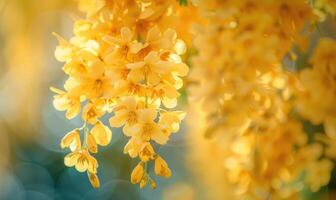 Nahansicht von ein Goldregen Blume Cluster foto