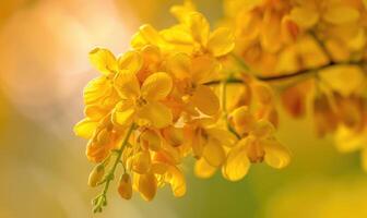 Nahansicht von ein Goldregen Blume Cluster foto