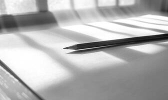 Graphit Bleistifte und Weiß Papier beleuchtet durch natürlich durch ein Fenster foto
