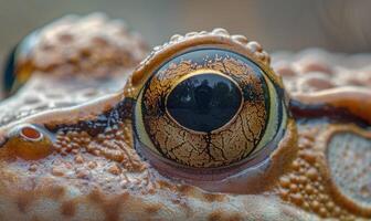 extrem Nahansicht von Rana Abonnieren Augen foto