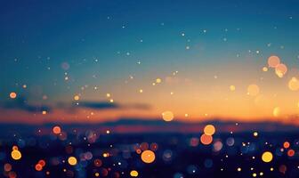 Bokeh Beleuchtung funkeln mögen Sterne im ein klar Nacht Himmel, abstrakt Hintergrund foto