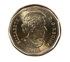 Ottawa, Kanada, 13. April 2013, ein brandneuer, glänzender kanadischer Dollar 2012 foto