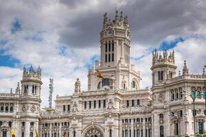 Platz de la cibeles zentral Post Büro Palacio de Kommunikation Madrid, Spanien. foto