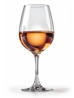 ai generiert transparent Glas mit Wein isoliert auf Weiß Hintergrund foto