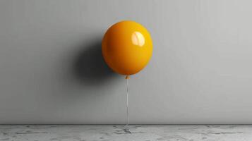 ai generiert Weiß Ballon schwebend im Zimmer mit rot Mauer foto