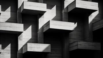 ai generiert ein schwarz und Weiß Bild Hervorheben Brutalist Texturen. generativ ai foto