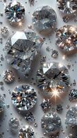 ai generiert Nahansicht von Diamant auf Tabelle foto