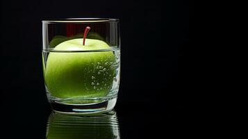 ai generiert Apfel im ein Glas von Wasser. generativ ai foto