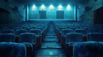 ai generiert Reihe von leeren Sitze im Auditorium foto