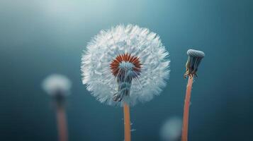 ai generiert Löwenzahn weht im Wind foto