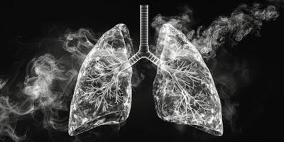 ai generiert rauchig Lunge Gesundheit Risiken foto