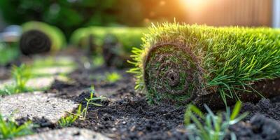 ai generiert Heu Stapel auf Schmutz Stapel foto