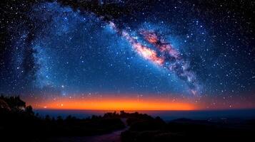 Nacht Himmel Aussicht mit milchig Weg Hintergrund foto