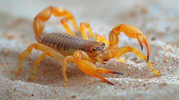 Skorpion Sitzung auf Sand foto