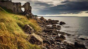 uralt Festung im zerfallen durch das Meer foto