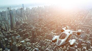 fliegend Transport von das Zukunft foto