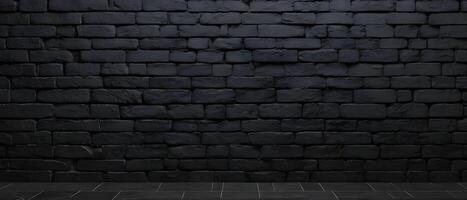 dunkel Backstein Mauer Textur, breit Panorama- Hintergrund foto
