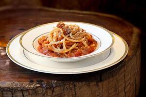 Spaghetti alla Matrizen, ein klassisch von Italienisch Küche foto