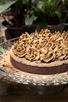 göttlich Schokolade Kuchen mit 100 Prozent Kakao foto