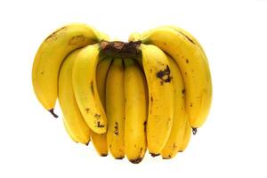 Zwerg Banane im Trauben und getrennt, mit Haut und ohne foto