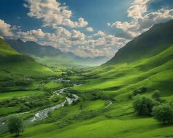 Grün natürlich Landschaft atemberaubend foto